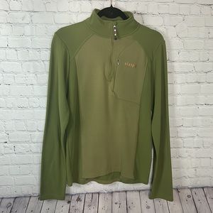 Sherpa Adventures Gear long sleeve 1/4 zip pullover turtleneck green UPF 50 Sz S